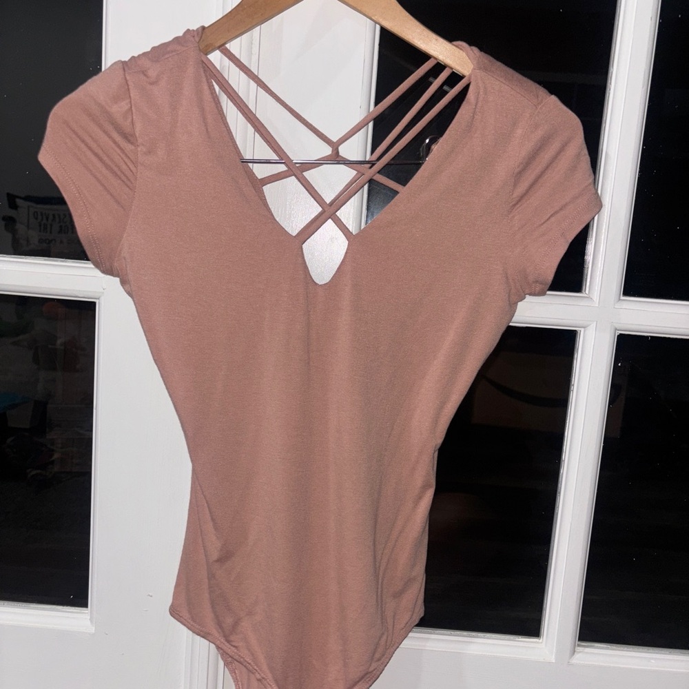 FAVLUX Mauve Crisscross Bodysuit